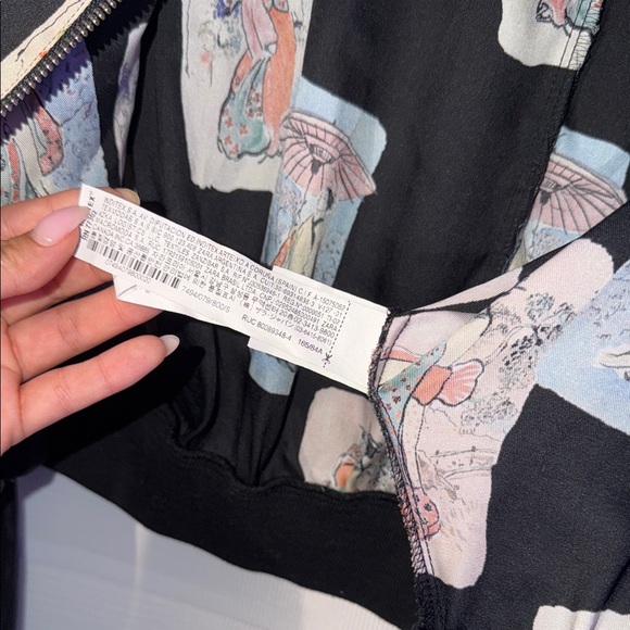 Zara Black Multicolor Patterned Bomber Jacket - Picture 5 of 7